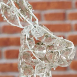 Renna con cristalli, h. 90 cm, led bianco freddo