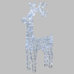 Renna con cristalli, h. 90 cm, led bianco freddo
