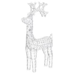 Renna con cristalli, h. 90 cm, led bianco freddo