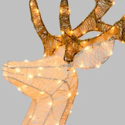 Renna Cream & Brown h. 160 cm con zampa alzata, led bianco extra caldo