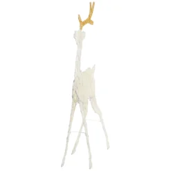 Renna 2D crema e marrone h 137 cm, led bianco extra caldo