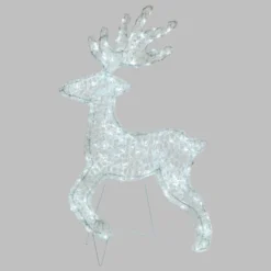 Renna galoppante Thin 3D, h 85 cm, led bianco freddo
