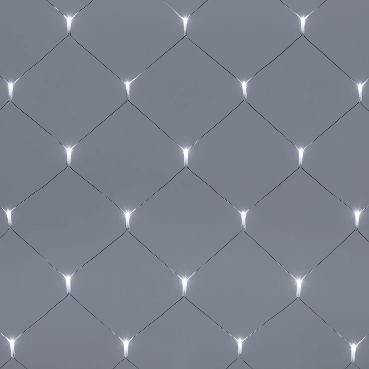 Rete Smart Connect, 2 x h. 1 metri, 120 led bianco freddo, cavo bianco