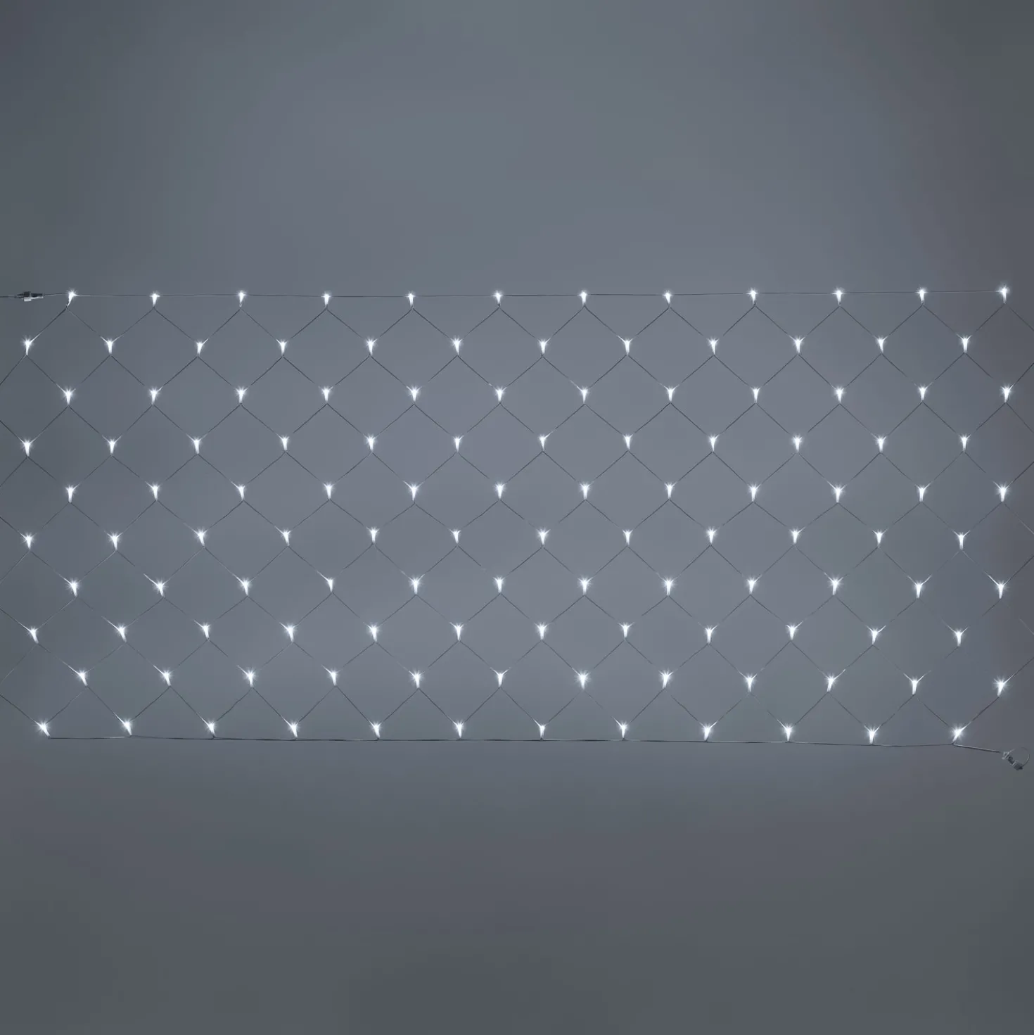 Rete Smart Connect, 2 x h. 1 metri, 120 led bianco freddo, cavo bianco