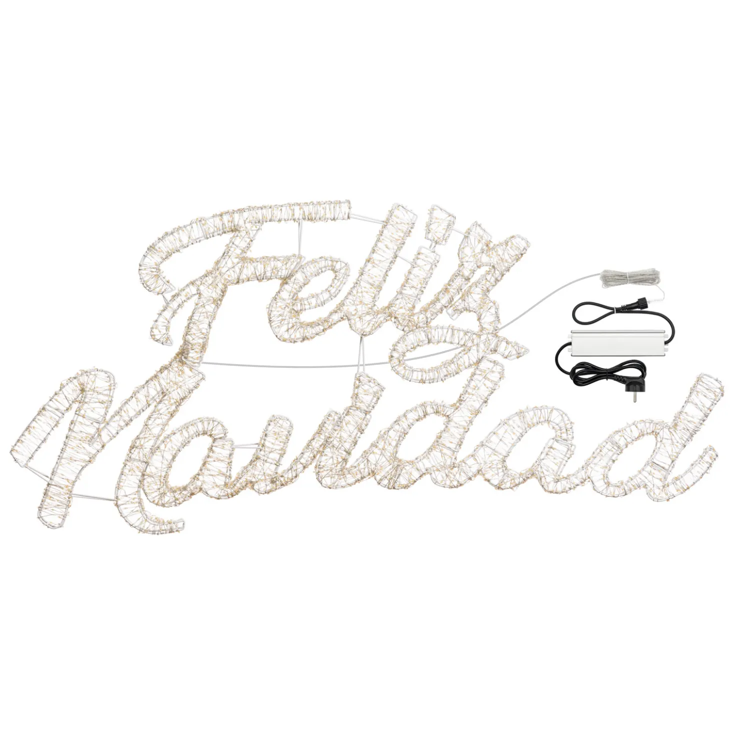 Scritta Feliz Navidad 3D, 125 x h 57 cm, 4300 microled bianco caldo e freddo, uso esterno