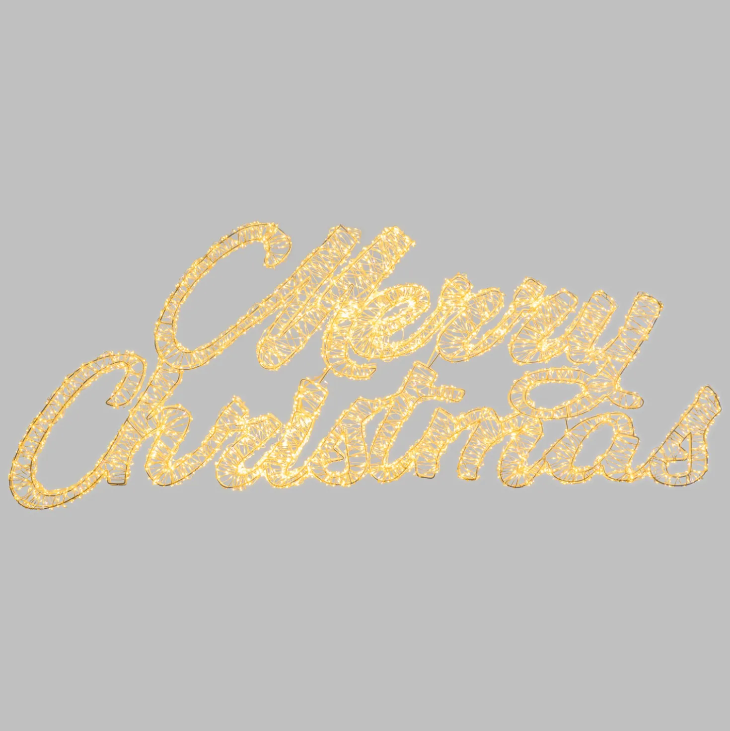 Scritta Merry Christmas 3D bianca, h. 55 cm, 4600 Microled bianco caldo e bianco freddo