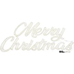 Scritta Merry Christmas 3D Light Cream & Brown, h. 45 cm, 320 Led bianco extra caldo