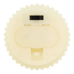 Set 2 candele avorio a coste in cera, fiamma 3D con stoppino