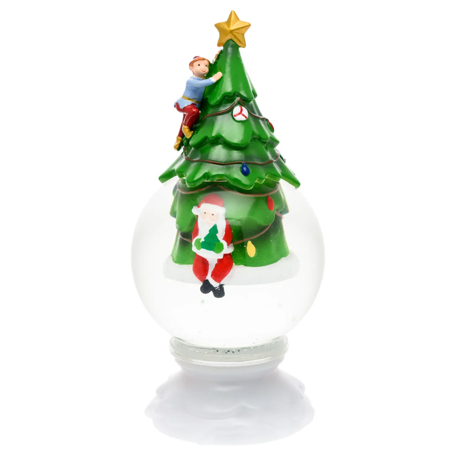 Sfera con Albero e Babbo Natale, led RGB cambiacolore