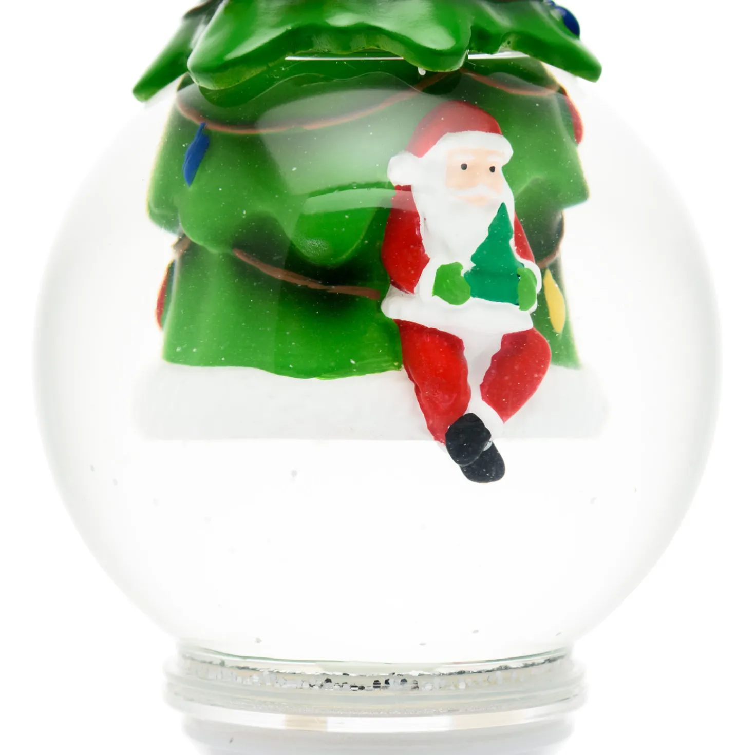 Sfera con Albero e Babbo Natale, led RGB cambiacolore