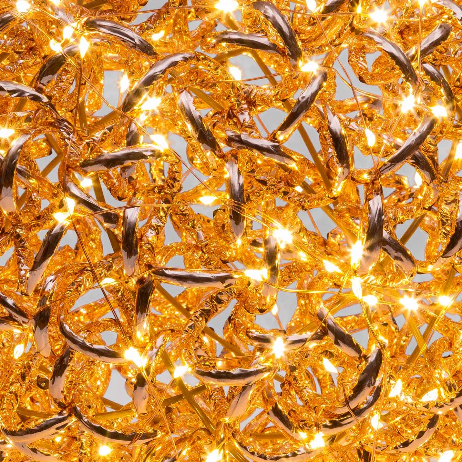 Sfera 3D Rose Gold, filo a spirale, ∅25 cm, 200 microled bianco caldo