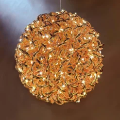 Sfera 3D Rose Gold, filo a spirale, ∅25 cm, 200 microled bianco caldo