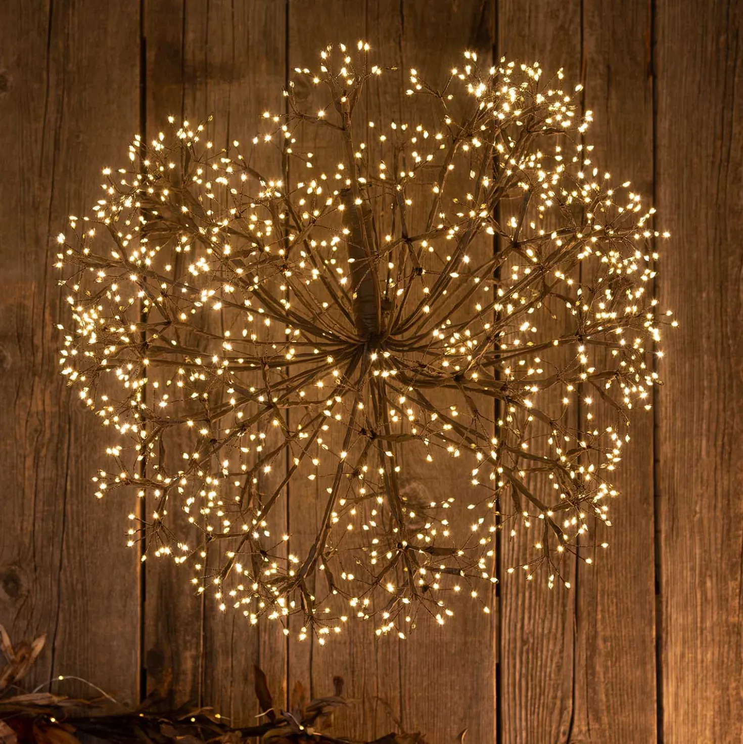 Sfera luminosa RICCO con rami marroni, Ø 60 cm, microled bianco caldo