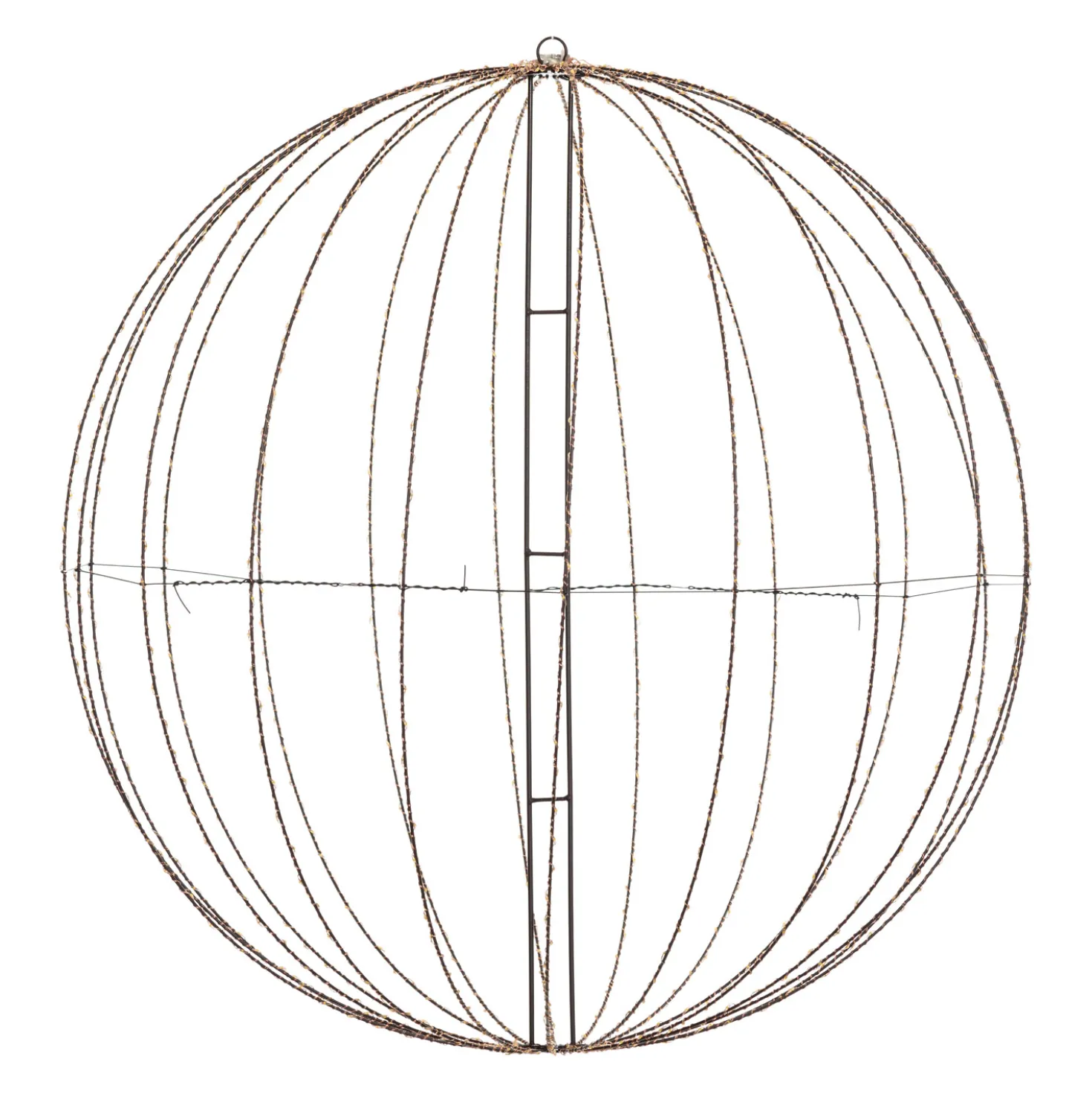 Sfera marrone ripiegabile 3D, Ø 94 cm, microled bianco caldo, uso interno