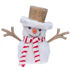 SnowPazzo luminoso 3D in legno a batteria, h 20 cm, Dual Color MicroLED bianco caldo e bianco freddo, uso interno