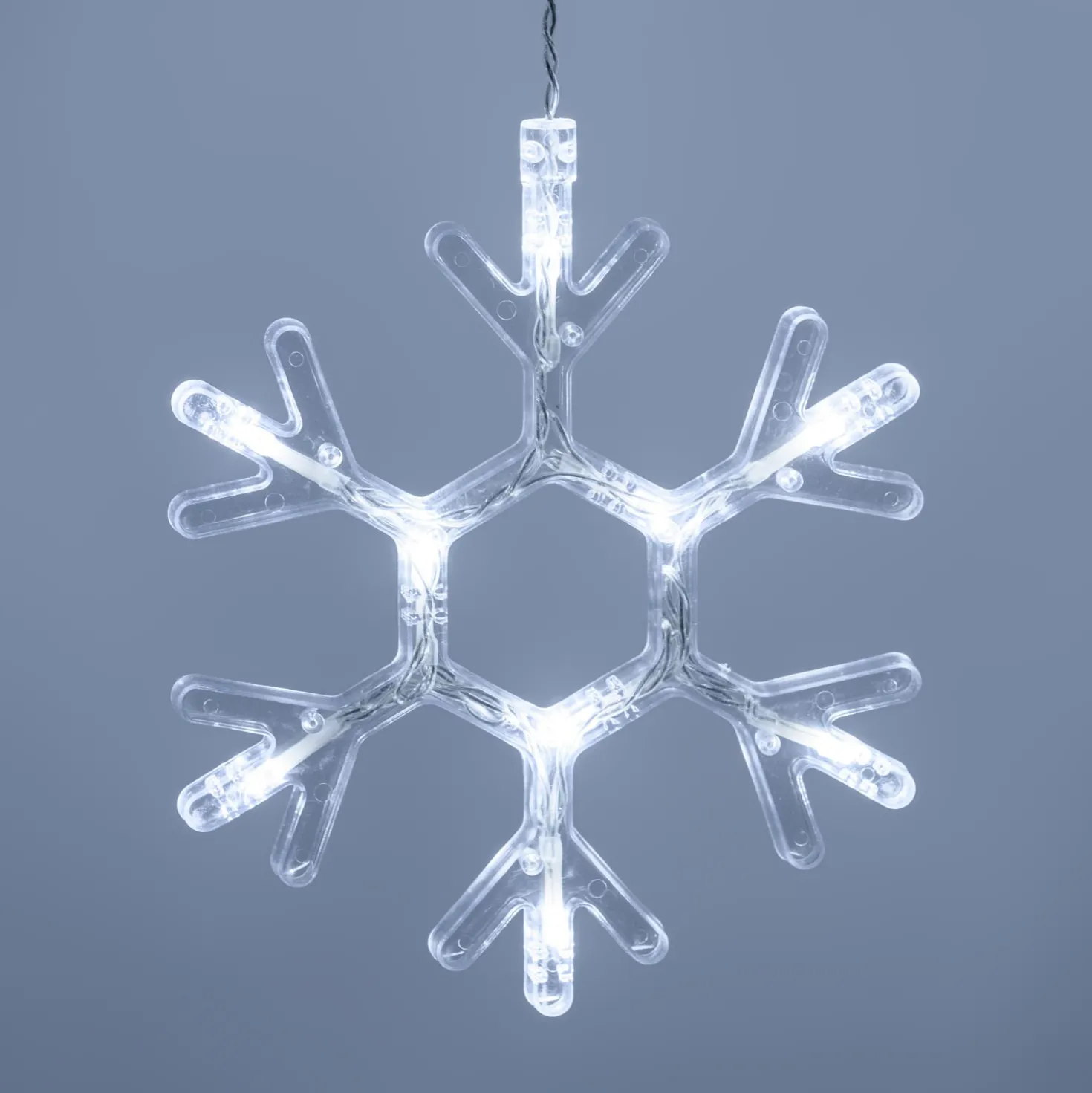 Stalattite con cristalli di neve, h 0,8 m, led bianco freddo