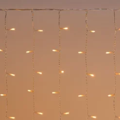 Stalattite Connect+ 2 x h 1,2 m, 220 led bianco caldo, cavo trasparente, prolungabile