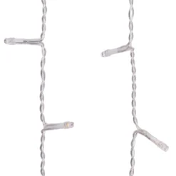 Stalattite Connect+ 2 x h 0,8 m, 140 led bianco caldo e bianco freddo, cavo trasparente, prolungabile