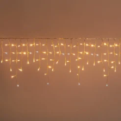 Stalattite Connect+ 5 x h 0,36 m, 400 led bianco caldo e bianco freddo, cavo trasparente, prolungabile