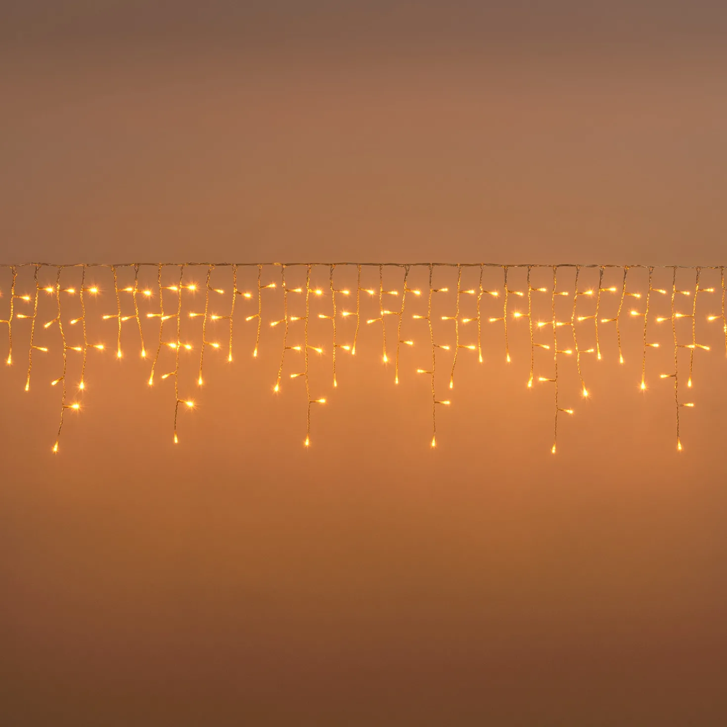 Stalattite Connect+ 5 x h 0,36 m, 400 led bianco caldo, cavo trasparente, prolungabile