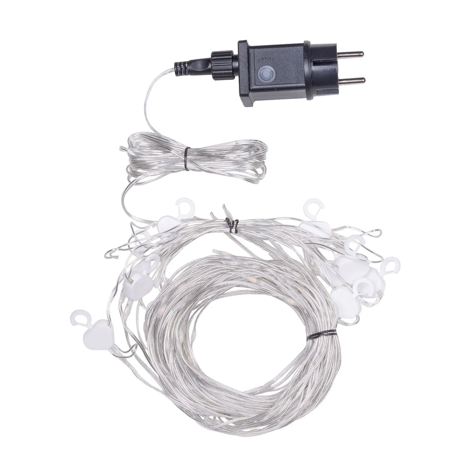 Stalattite 5 x h 0,8 m, 120 Gocce di Luce Dual Color, led bianco caldo e multicolor, cavo trasparente