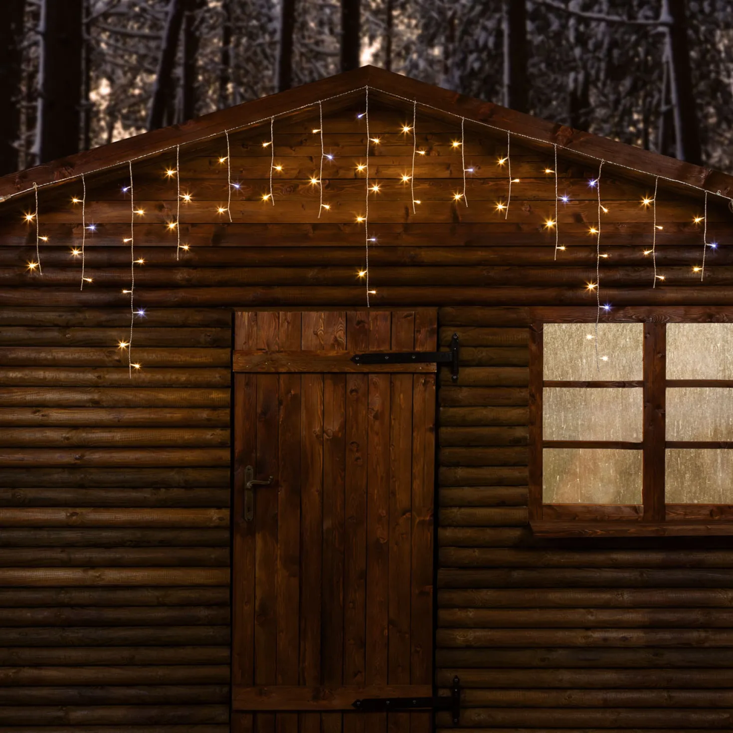Stalattite 2,7 x h. 0,8 m, 66 led bianco caldo e bianco freddo