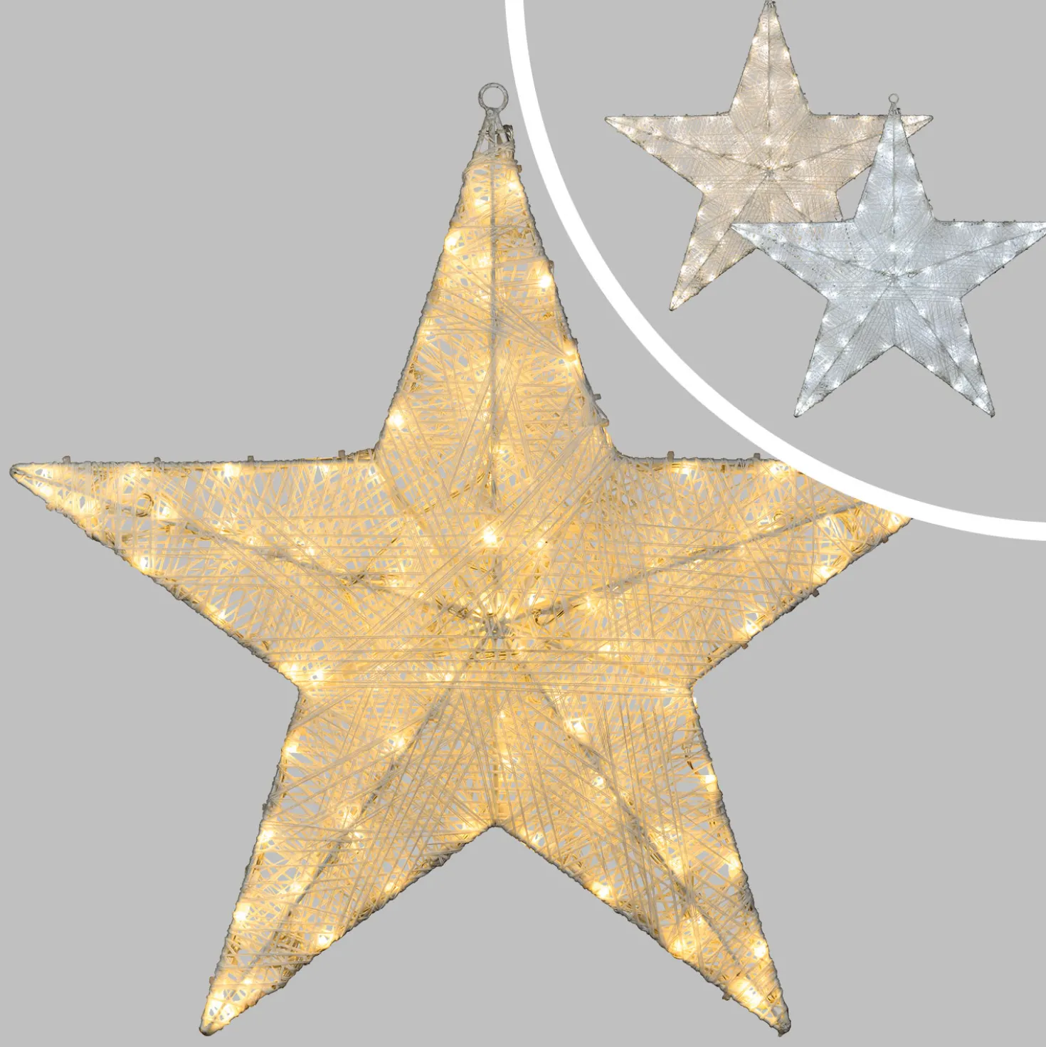 Stella Bianca 3D Ø 55 cm, Dual Color LED bianco caldo e freddo