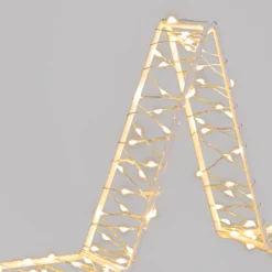 Stella Bianca 3D Edge, Ø 30 cm, 220 MicroLED bianco caldo, cavo metal argento