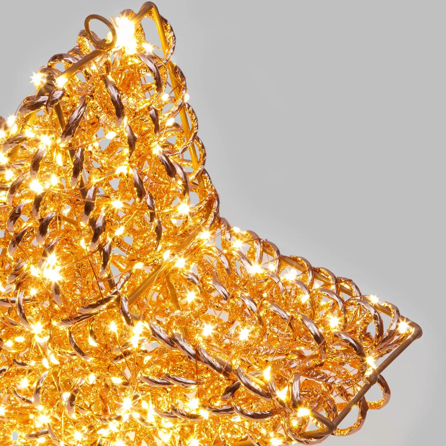Stella 3D Rose Gold, filo a spirale, ∅38 cm, 400 microled bianco caldo