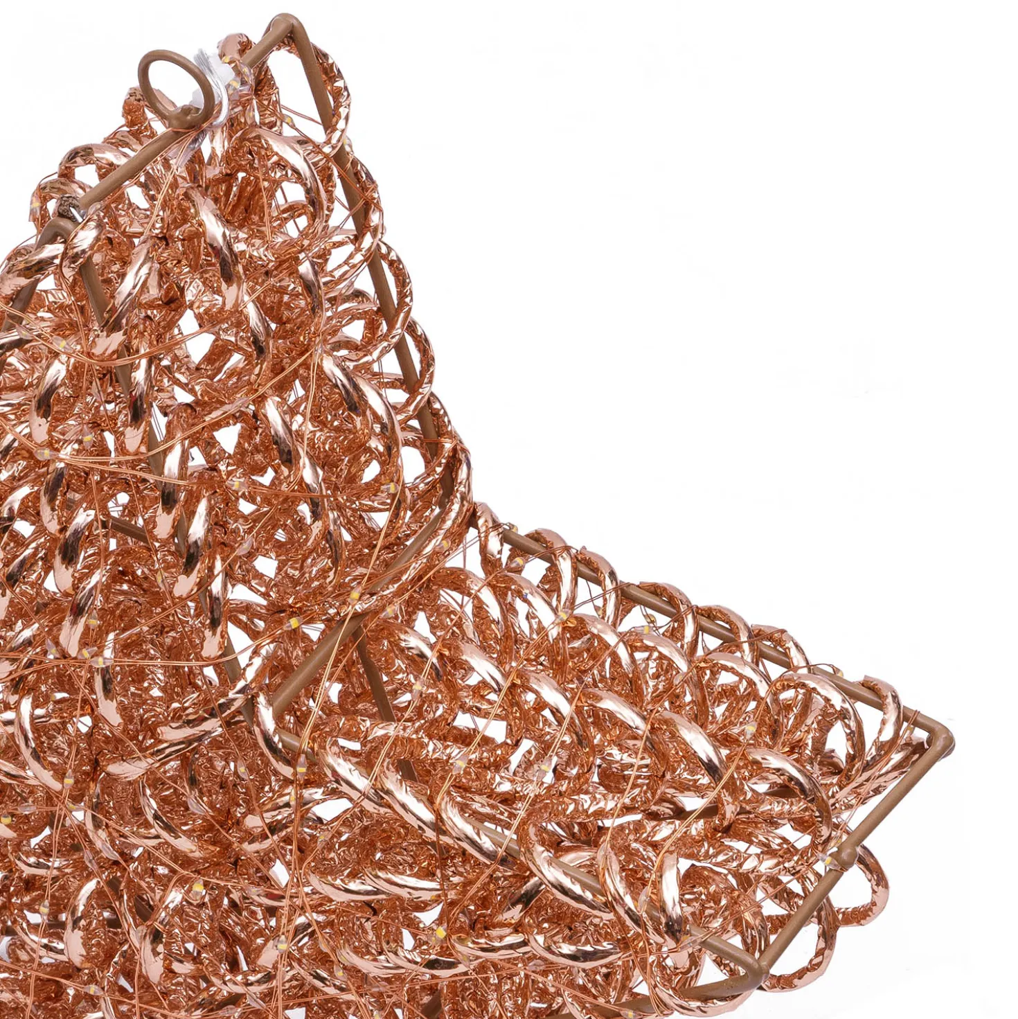 Stella 3D Rose Gold, filo a spirale, ∅38 cm, 400 microled bianco caldo