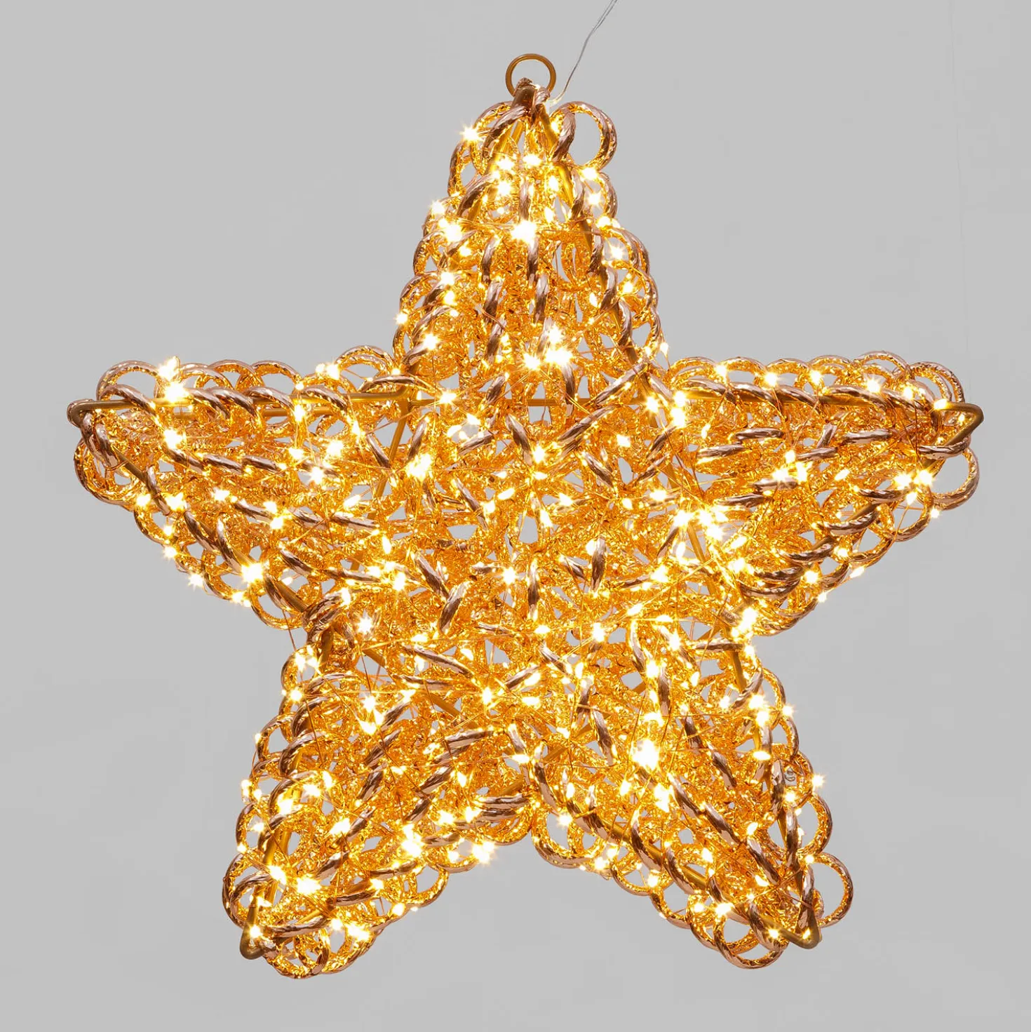 Stella 3D Rose Gold, filo a spirale, ∅38 cm, 400 microled bianco caldo