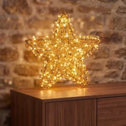 Stella 3D Rose Gold, filo a spirale, ∅38 cm, 400 microled bianco caldo