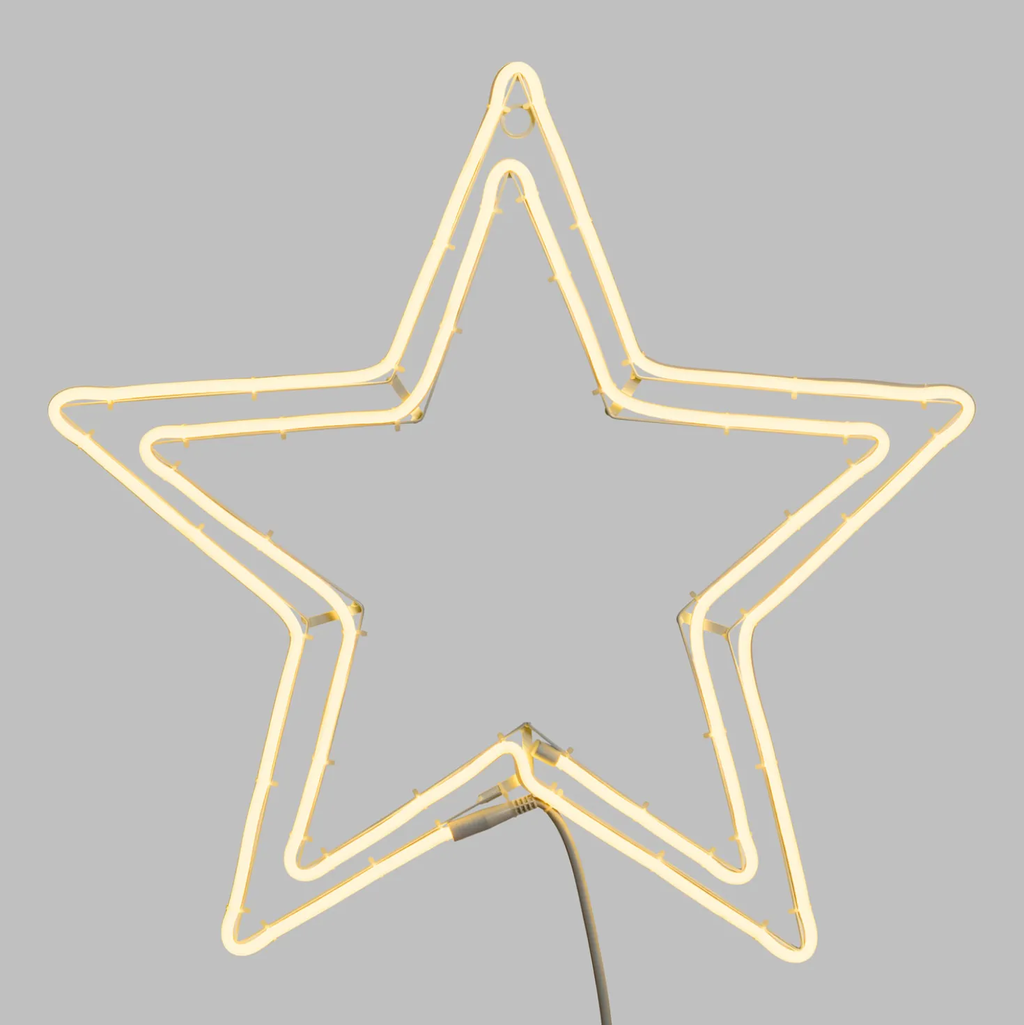 Stella effetto neon doppio profilo Ø 60 cm, led bianco caldo
