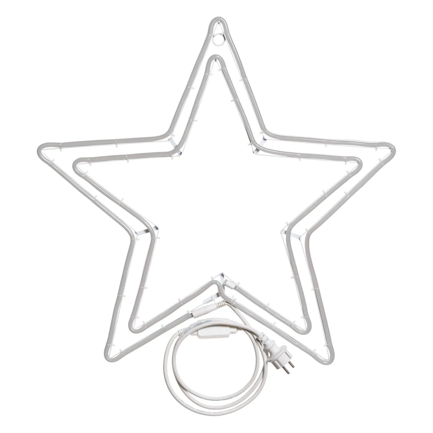 Stella effetto neon doppio profilo Ø 60 cm, led bianco caldo