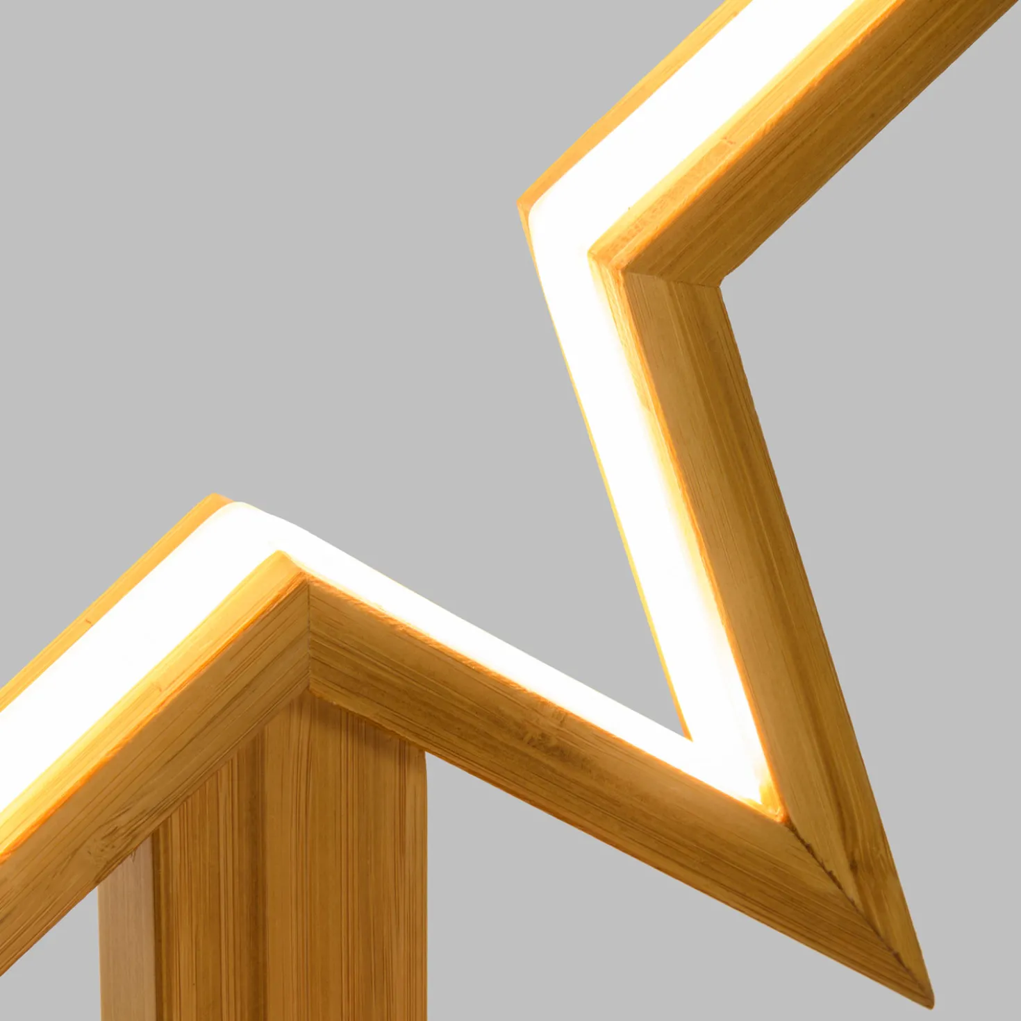 Stella in legno naturale, 35 cm, led bianco caldo, uso interno