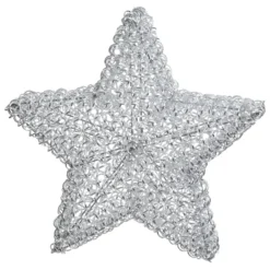 Stella luminosa in alluminio argento Ø 80 cm, 200 led bianco caldo