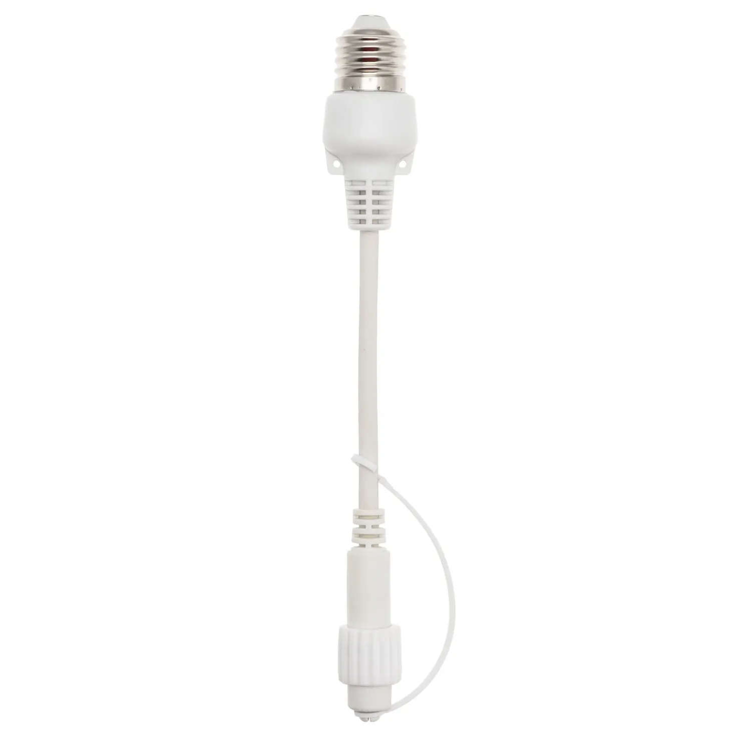Tappo di chiusura portalampade E27 con derivazione PML, 20 cm, cavo bianco