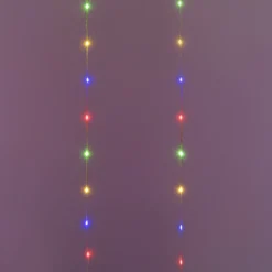 Tenda 3 x h. 3 m, 300 Gocce di Luce Dual Color, led bianco caldo e multicolor, cavo trasparente