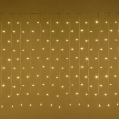 Tenda 5 x h 1 m, 500 led bianco caldo, cavo bianco