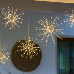 TWIGball argento, h. 60 cm, led bianco caldo