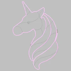 Unicorno in tubo effetto neon, led rosa
