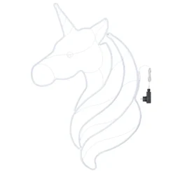 Unicorno in tubo effetto neon, led rosa