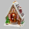 Villaggio di Natale, Casa di Marzapane con porta che si apre e chiude, h 18 cm, musiche natalizie